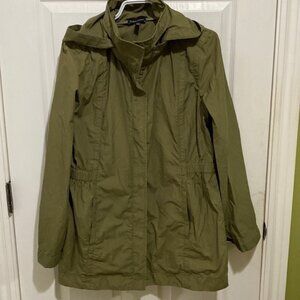 Eileen Fisher Jacket Women’s XS S Green Windbreaker Anorak Stowaway Lightweight